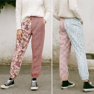TEDDY FRESH Patchwork Floral Gingham Sweatpants